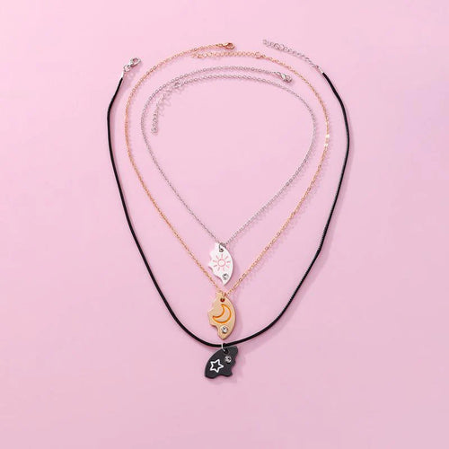Collares Magnéticos Sol, Luna y Estrella — El Trío que Nunca se Separa 🌙✨
