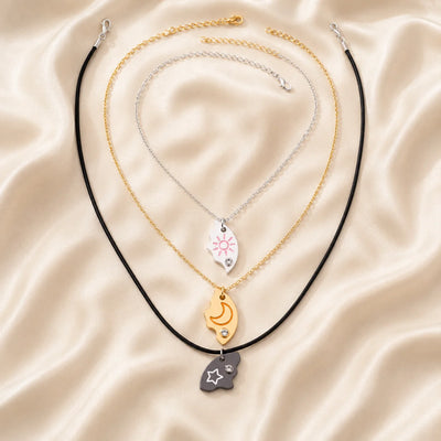 Collares Magnéticos Sol, Luna y Estrella — El Trío que Nunca se Separa (3 piezas)🌙✨