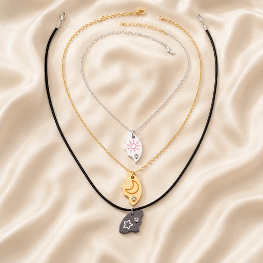 Collares Magnéticos Sol, Luna y Estrella — El Trío que Nunca se Separa (3 piezas)🌙✨