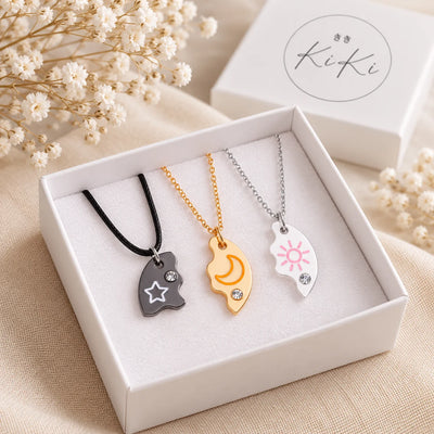 Collares Magnéticos Sol, Luna y Estrella — El Trío que Nunca se Separa (3 piezas)🌙✨