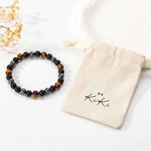 Pulsera de Piedra Natural Triple Protección contra la negatividad