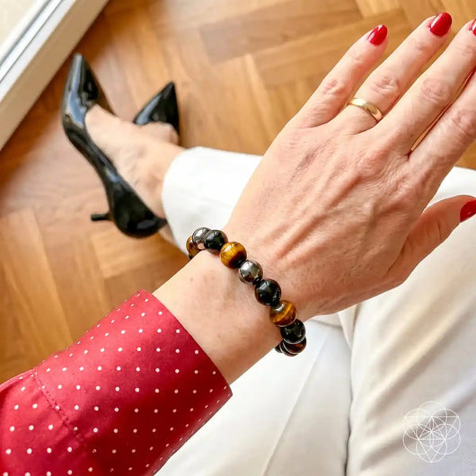 Pulsera de Piedra Natural Triple Protección contra la negatividad