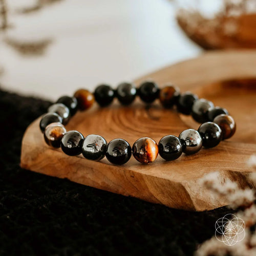 Pulsera de Piedra Natural Triple Protección contra la negatividad